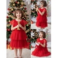 thumbnail image 3 of Arshiner Girls Tulle Dress Toddler Layered Tutu Dresses Rainbow Sequin Summer Party Birthday Wedding Cake Dress Photo Shoot, 3 of 6