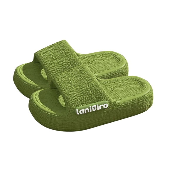 Xfvqtps Shower Shoes for Womens and Mens Slide Open Toe Thick Soft Sole Lightweight Non Slip Solid Color Side Letter Label Indoor Beach EVA Slipper Green