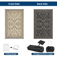 thumbnail image 4 of HIWEAVER 8' x 10' Black/Brown Outdoor Rug PP Plastic Straw Woven Waterproof Patio Rug with Border Portable Outside Carpet for Balcony Deck Picnic Garden Decor, 4 of 7