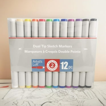 Artist's Loft Sketch Markers - 24 Pack, Alcohol-Based Ink, Assorted Colors, Felt Tips