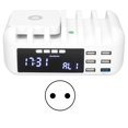 thumbnail image 1 of Cargador multifuncional de 5 puertos USB inalámbrico carga rápida reloj Digital de escritorio cargador de teléfono móvil enchufe 110-240VEU, 1 of 5
