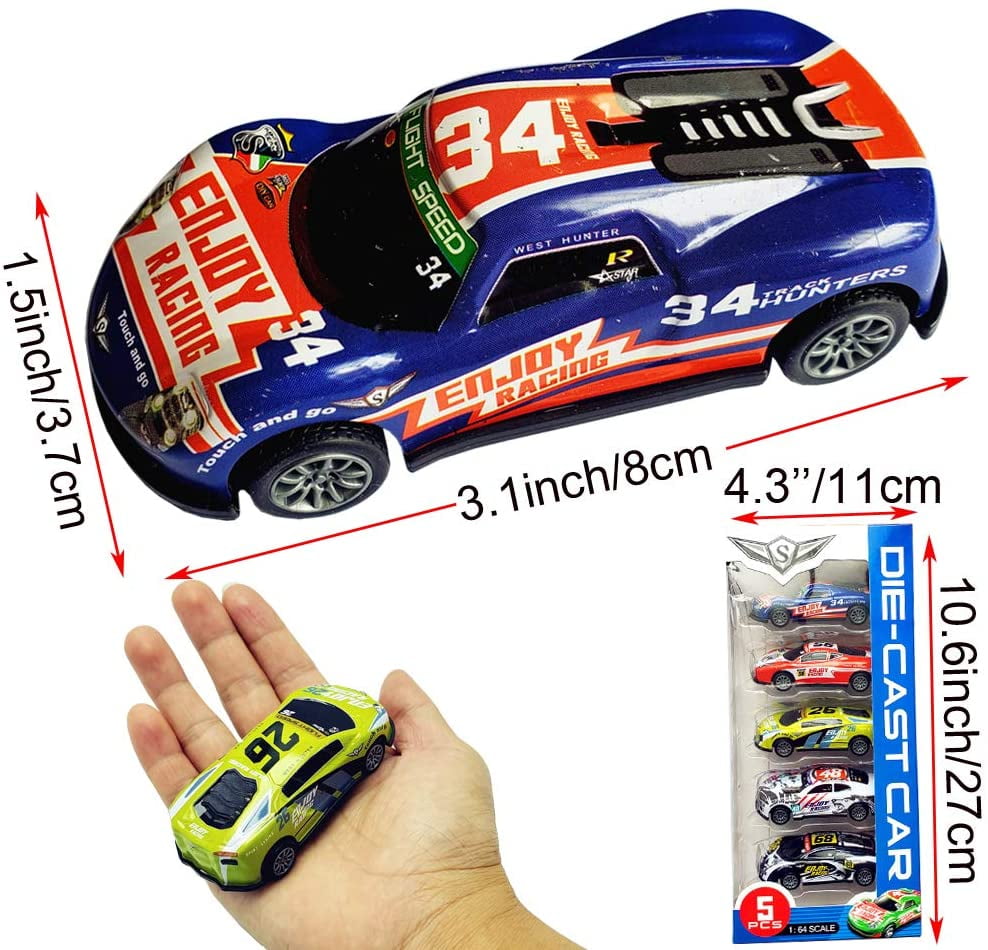 Puxe para trás carros para crianças 1-3, Die cast Race Car