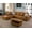 Orange, variant on PonLiving Faux Leather Sectional Set, Living Room L-Shaped Modern Sofa Set, with Storage Ottoman and Matching Pillows, Left Facing Brown