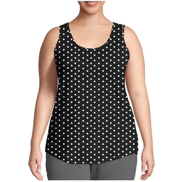 Débardeur Décontracté d'Été pour Femmes à Imprimé, Coupe Ample, Col Rond, Grande Taille, Mode Confortable