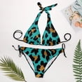 thumbnail image 4 of SKQIT Women Sexy Bikini Set Halter Side Tie Two Piece Leopard Print Swimsuit Triangle Bathing Suits, 4 of 7