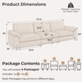 thumbnail image 2 of Modular Sectional Sofa with Removable Washable Covers, Oversized Deep Seat 3 Seater Couch, Pet-Friendly Leather in Brown, 2 of 9