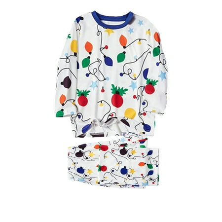 

KEJIG Stylish Christmas Children Letter Plaid Print Top Blouse+Pants Family Clothes Pajamas