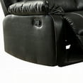 thumbnail image 3 of Zuru Motion Manual Recliner Sofa- 3 Seater- Plush Black Faux Leather, 3 of 7