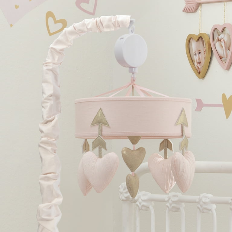 Pink and gold crib mobile sales