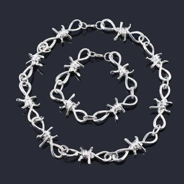 Men's barbed outlet wire necklace