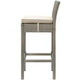 thumbnail image 2 of Modern Contemporary Urban Design Outdoor Patio Balcony Garden Furniture Bar Side Stool Chair, Rattan Wicker, Light Gray Beige, 2 of 3