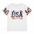 thumbnail image 3 of Fshinging Womens T Shirt 250 Anniversary Letter Print Patriotic Short Sleeve 4th of July Gift Clothes White L, 3 of 3