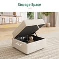 thumbnail image 5 of HONBAY Ottoman with Storage for Modular Sectional Sleeper Sofa, Linen Beige, 5 of 6