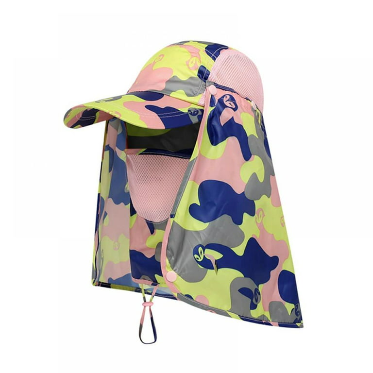 Fishing Hat with Neck Flap Face Cover Brim Bucket Outdoor Sun Hat Cap Men  Women 