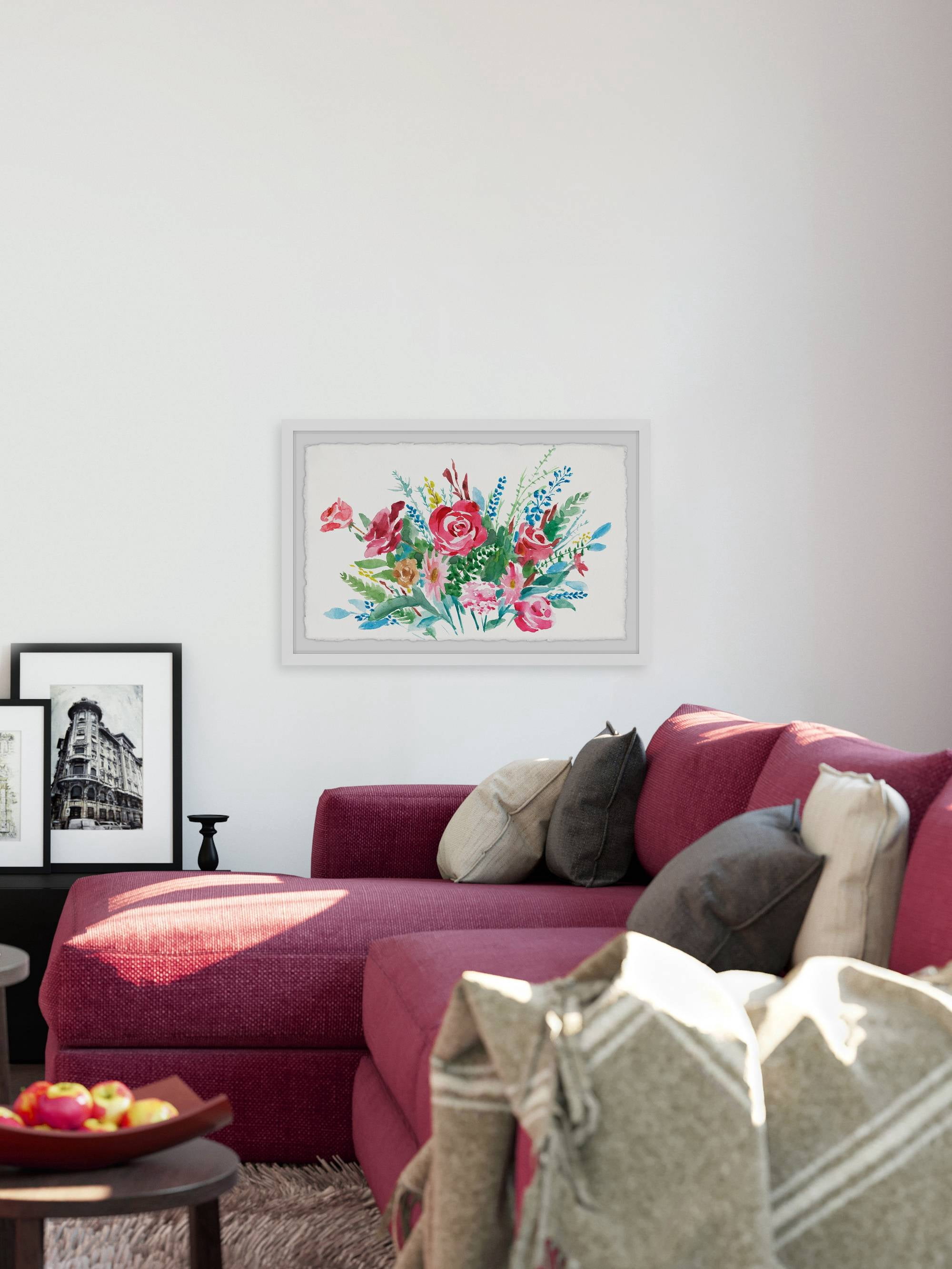 Festive Flowers' Framed Painting Print - Multi-color