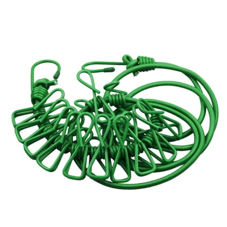 

Tswift Drying Rope Portable Outdoor Clothesline With 12 Clothespins Beach Windproof Clothes Rack Super Elastic Clothesline