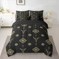 thumbnail image 2 of Castle Fairy Bull Skull 7-Piece Twin Bedding Sets,Tribal Aztec Bedding Comforter Set,Black Golden Breathable Sheet Sets,Luxury Teenager Bedroom Decor,Reversible, 2 of 8