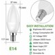 thumbnail image 3 of Bombilla LED E14 C37, 5W, equivalente a una bombilla incandescente de 40W, 400lm, blanco cálido 3000K, no regulable, 6 unidades por paquete [Clase de eficiencia energética A+], 3 of 5