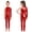 Red, variant on iiniim Girls Shiny Metallic Unitard One Shoulder Long Sleeve One Piece Bodysuit Performance Dancewear Black 8