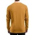 thumbnail image 3 of Domuza Mens Waffle Henley Shirts Casual Fashion Long Sleeve Button Up T Shirt Fall Thermal Comfy Lightweight Basic Slim Fit Pullover Ginger XXL, 3 of 6