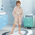 thumbnail image 5 of FORMRS Niños Bathrobe Unisex Hooded Robe Soft Plush Pajamas Sleepwear, Size 4-6T, Light Green Christmas Houses, 5 of 7