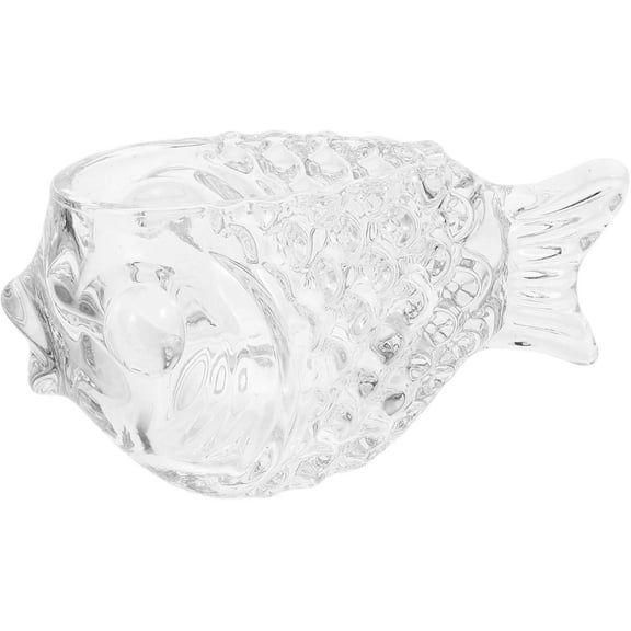 IGETTOCO Puffer Fish Cocktail Glasses - Thick Glass Novelty Drinks Cups, Clear Fish-Shaped Tumblers for Bar, Party,KTV, Home Decor (6.4x3.5 Inch, Transparent)