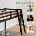 thumbnail image 3 of VINGLI Loft Bed Frame with Inclined Ladder, Solid Wood Loft Bed, 3 of 9