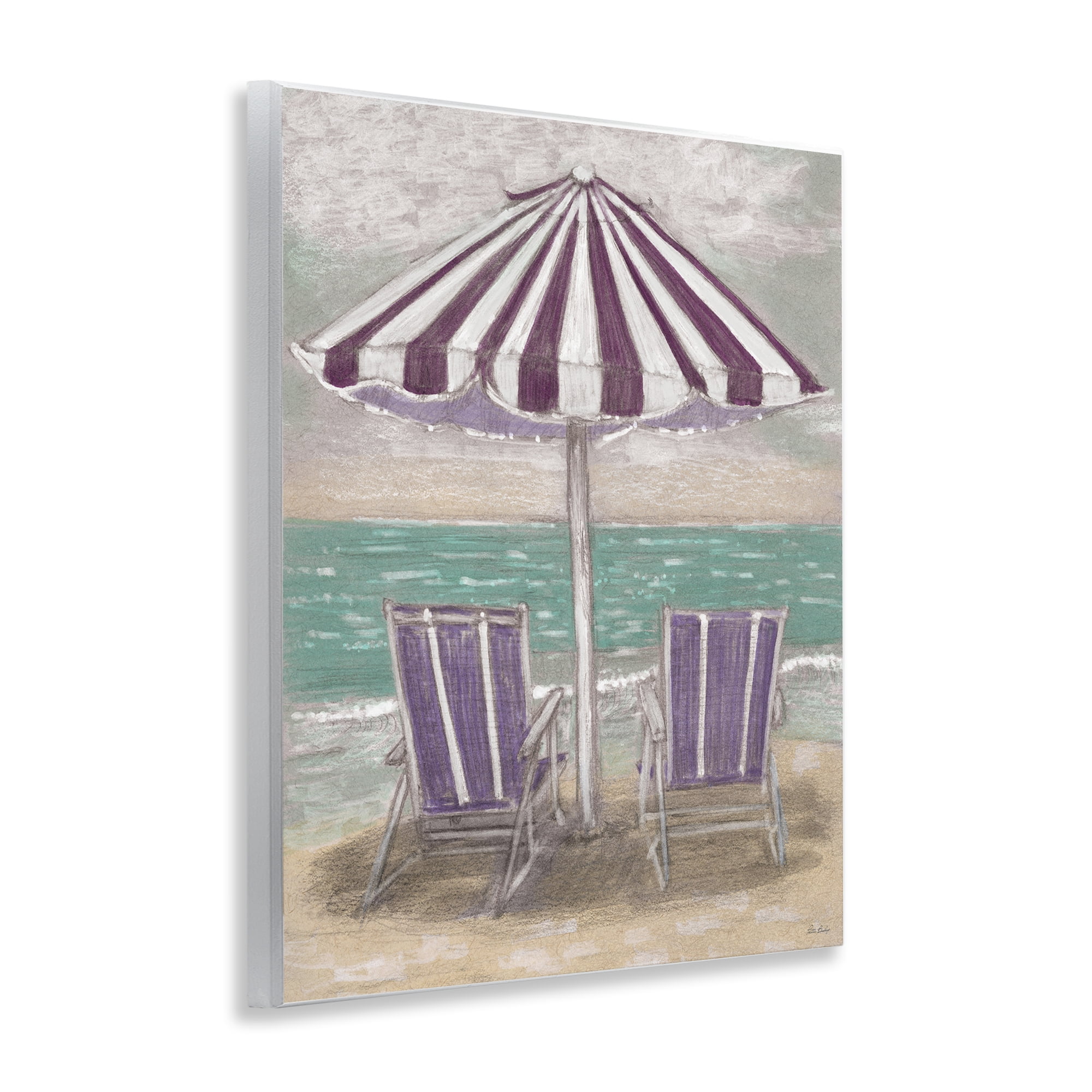 Stupell Industries Umbrella & Chairs on Beach Wall Plaque Art, design by Patti Bishop