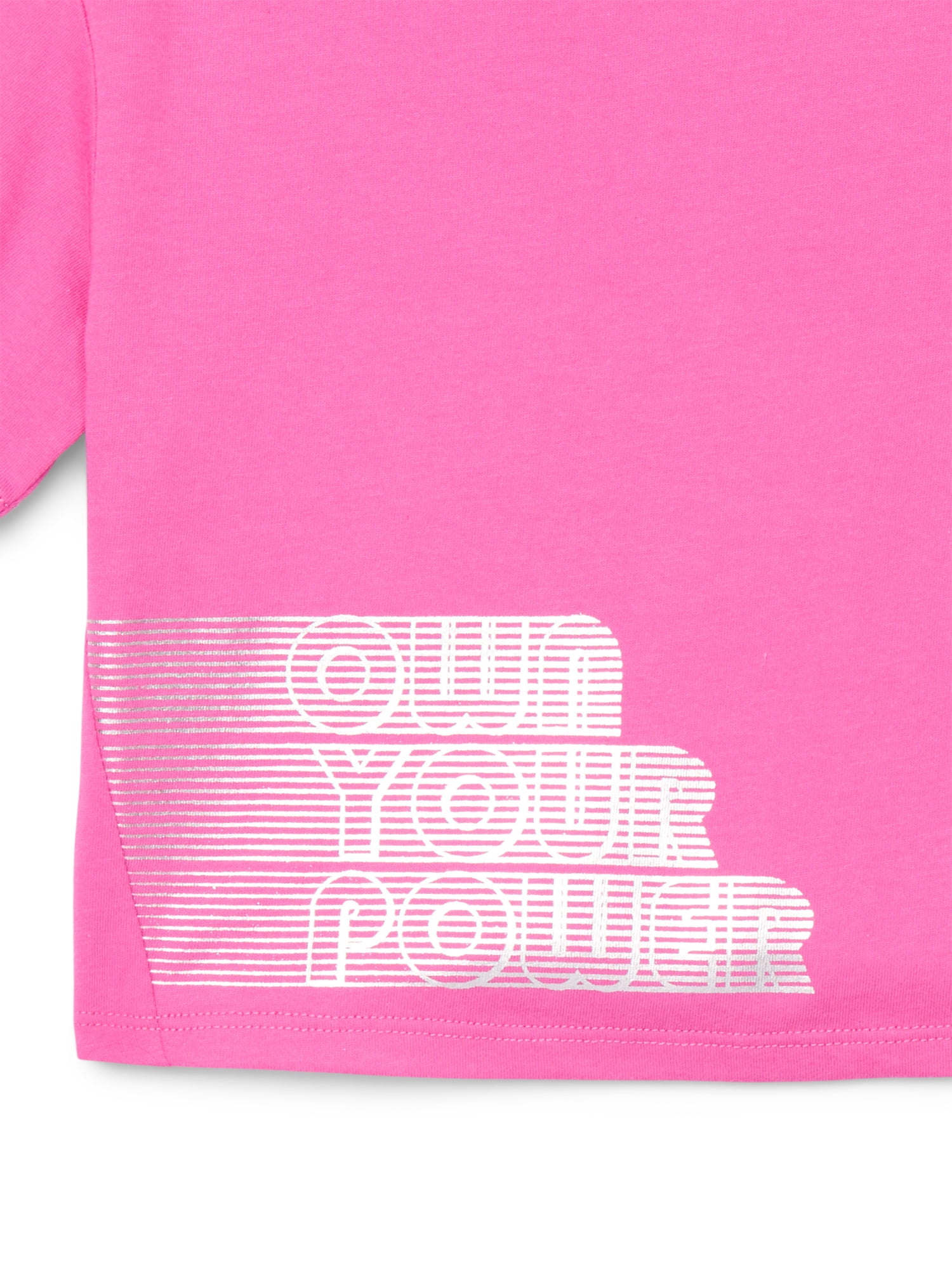 Athletic Works Girls Graphic Tee with Short Sleeves, Sizes 4-18 & Plus