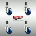 thumbnail image 2 of 3 Inch 316SS Solid Polyurethane Swivel 1-3/8 Inch Expanding Stem Caster Set SCC, 2 of 2