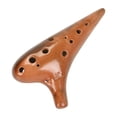 thumbnail image 2 of Ocarina de 12 agujeros, flauta de arcilla cerámica, instrumento musical profesional compacto con afinación en C , ideal como regalo para adultos y Marrón, 2 of 8