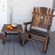 Leigh Country TX 93723 Char-Log Rectangular Outdoor Patio End Table - Brown