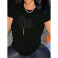 thumbnail image 1 of Motif Pissenlit Réaliste Imprimé Mode Femme Tendance Col Rond Manches Courtes, T-Shirt de Sport Simple et Décontracté, Haut d'Été Confortable pour Femmes pendant les Vacances, 1 of 8