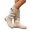 Beige, variant on Women's Slip on Mid Calf Boots, Plus Size Suede Side Zipper Round Toe Casual Boots with Breathable Lining and Cushion Sole, Comfortable Footwear for Everyday Wear