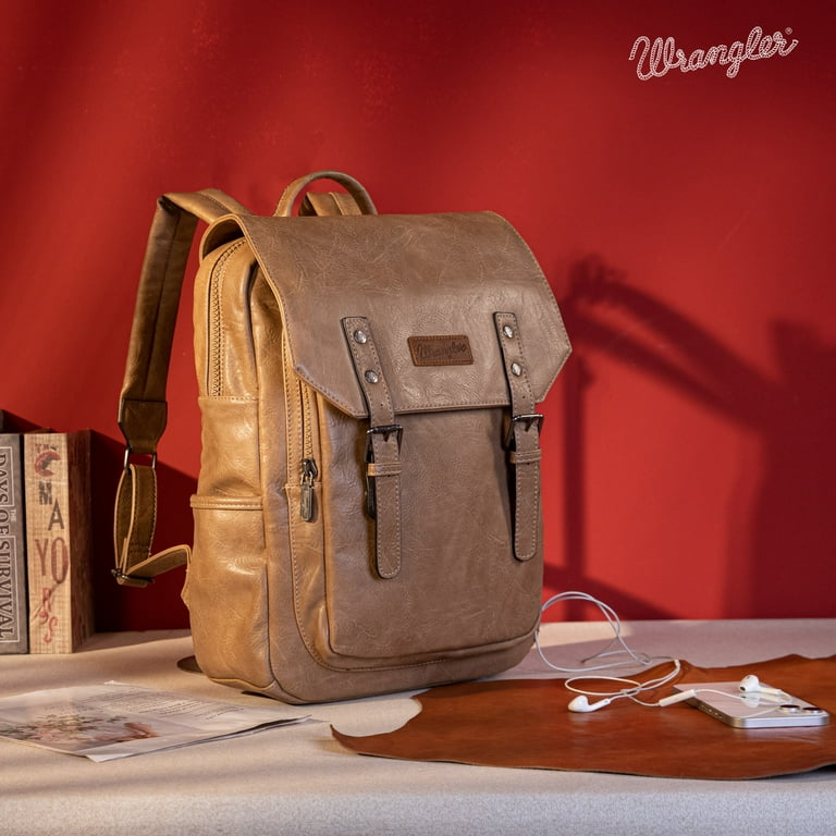 Wrangler Large Backpack Purse for Women Waterproof Vegan Leather USB Port Travel Handbag Walmart