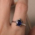 thumbnail image 4 of Lovely animals turtle ring, sapphire statement ring, oval cut, sterling silver, September birthstone, 4 of 4