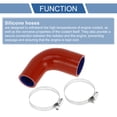 thumbnail image 4 of Unique Bargains 1 Set 35mm/1.38"-45mm/1.77" ID 90mm/3.54" Length 90 Degrees Red Blue Car Silicone Hose with Clamps Coolant Hose Universal, 4 of 7