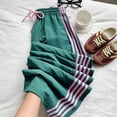 thumbnail image 5 of Landzoo One Wide Leg Baggy Track Pants Low Rise Side Striped Slouchy Palazzo Sweatpants Soft Stylish Women's Casual Pants, 5 of 5