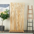 thumbnail image 2 of DecMode 40" x 80" Light Brown Teak Wood Tree Handmade Single Panel Room Divider Screen with Raw Branches, 1-Piece, 2 of 9