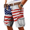 thumbnail image 2 of Men's Patriotic Cargo Shorts With In God We Trust And Cross Print Featuring Statue Of Liberty Graphic And American Flag Pattern Red XXL, 2 of 5