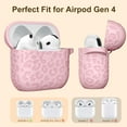 thumbnail image 2 of Comvin For AirPods 4 Case Cover 2024 for Women Men, Leopard, Silicone, Pink, 2 of 6