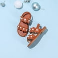 thumbnail image 6 of enyan Girls Summer Sandals Outdoor Beach Anti-Slip Rubber Soft Sole Newborn Toddler First Walker Shoes Toddler Summer Shoes Girl,Brown,Size 12, 6 of 6