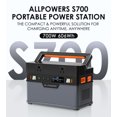 ALLPOWERS 700W (Peak 1400W) 606Wh Solar Generator, 16400mAh Portable