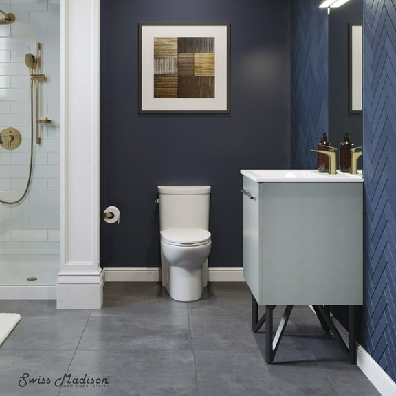 Annecy 24" Freestanding Bathroom Vanity in Gray with Sink Top