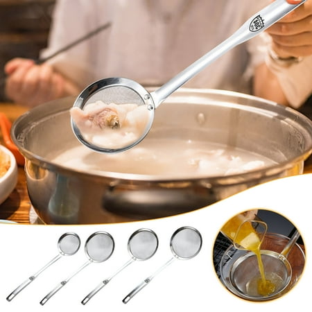 

Tanwpn Stainless Steel Oil Scoop Oil Separator Filter Scoop Oil Residue Oil Fine Mesh Screen