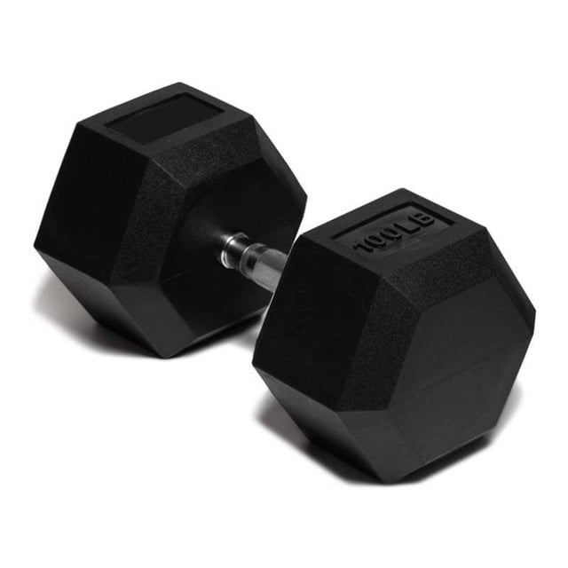 Mancuerna Hexagonal 100 Lb con Revestimiento en Goma MDFitness Pesa, Dumbbell MDFitness Hexagonal Recubierta