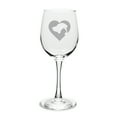 thumbnail image 1 of Cat Dog Heart Deep Etched White Wine Glass, 1 of 1