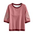thumbnail image 4 of Posijego 3/4 Sleeve Sweatshirts for Women Oversized Sweatshirt Crew Neck Summer Casual Pullover Sweatshirt Fall Tops, 4 of 8