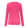 thumbnail image 4 of Summer Tops Viikei Fall Winter Tops Clearance,Womens Tops Long Sleeve,Women's Fashion Casual V-neck Long Sleeve T-Shirts Solid Color Basic Tops Tees Blouses Hot Pink S, 4 of 5