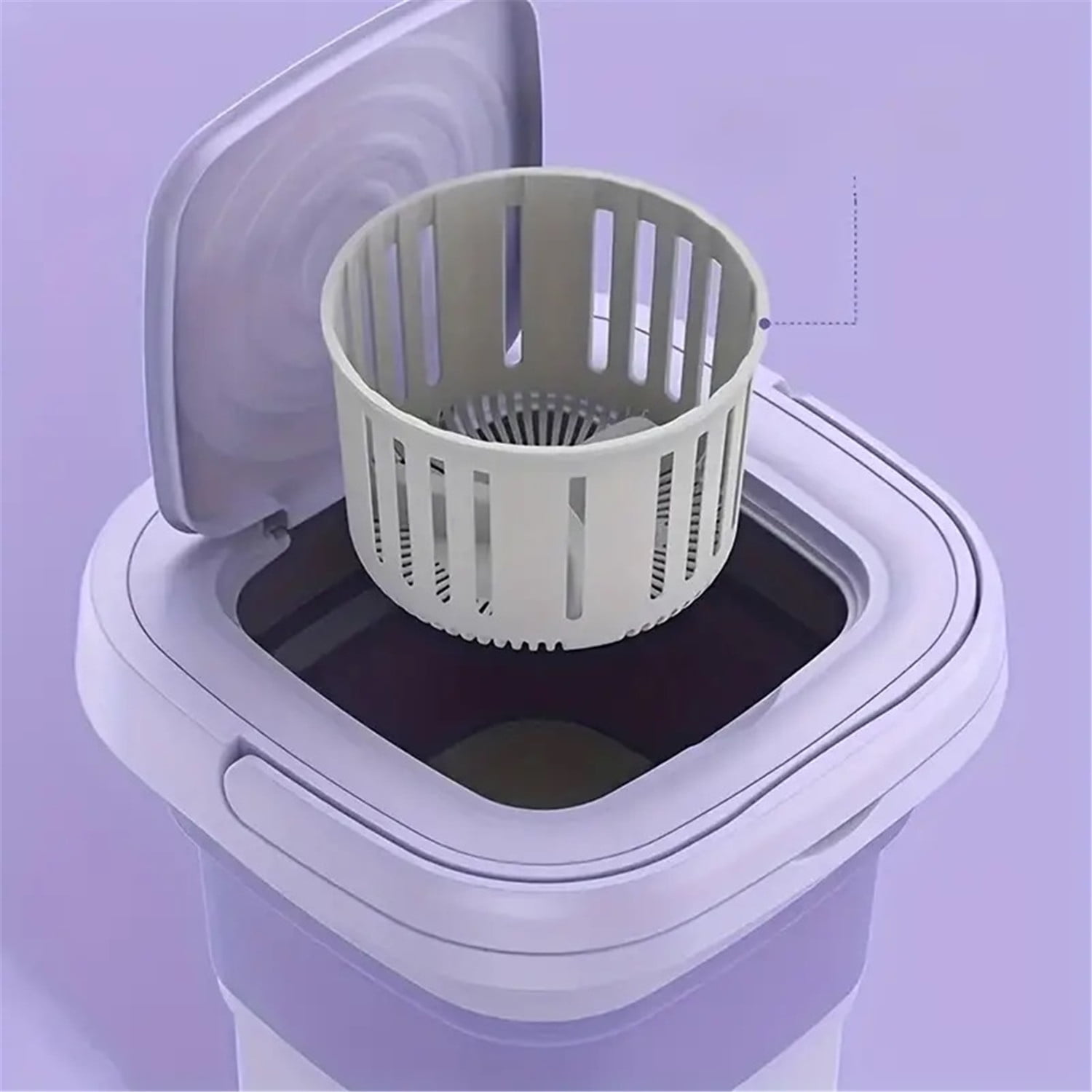 LINKPAL Portable Washing Machine, Mini Foldable Washer and Spin Dryer Small Foldable Bucket Washer, Suitable for Apartment Dorm,Travelling，Best Gift Choice (Purple-8 L)